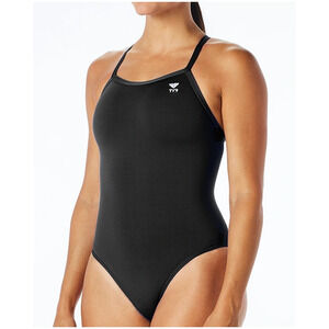 TYR Women's Durafast Diamondfit Black 1 Piece Swimsuit Size M 32 NEW
